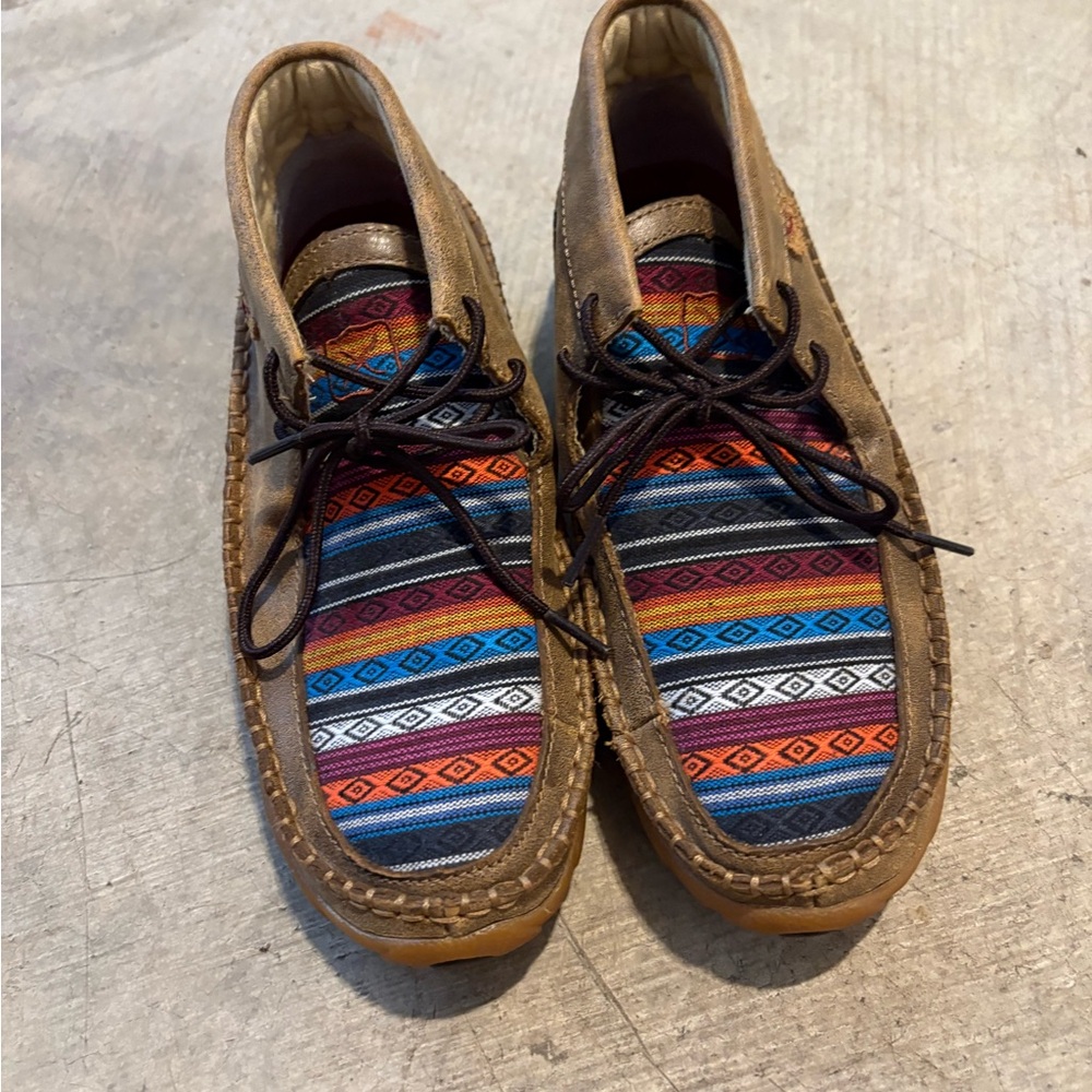 Twisted X Brown Chukka Boots with Southwestern Flair